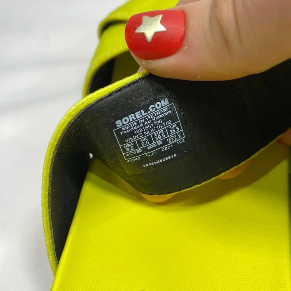 Sorel Lime Green ROAMING Branded FlatForm / Platform Sandals 8.5 - Picture 9 of 12